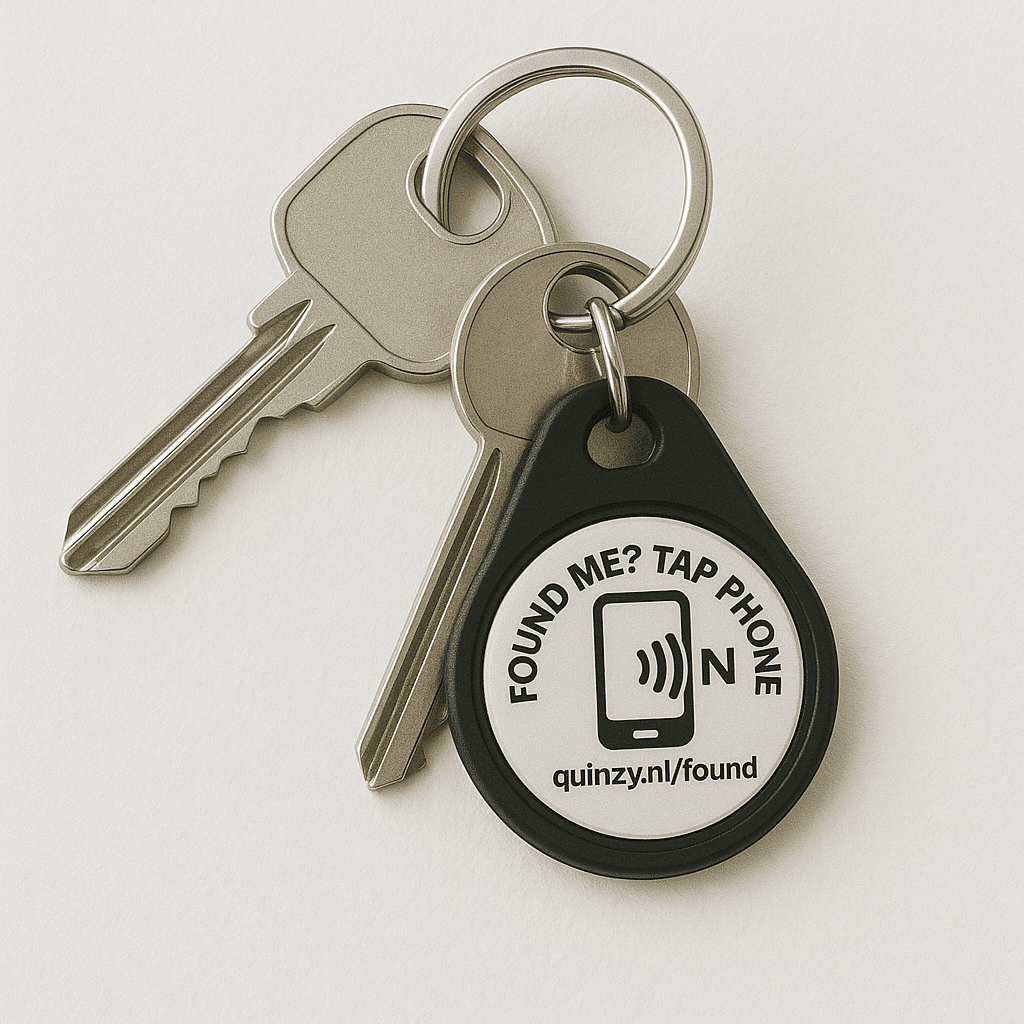 NFC sleutelhanger Found Me – Zwart voor sleutels en bagage - Afbeelding 4