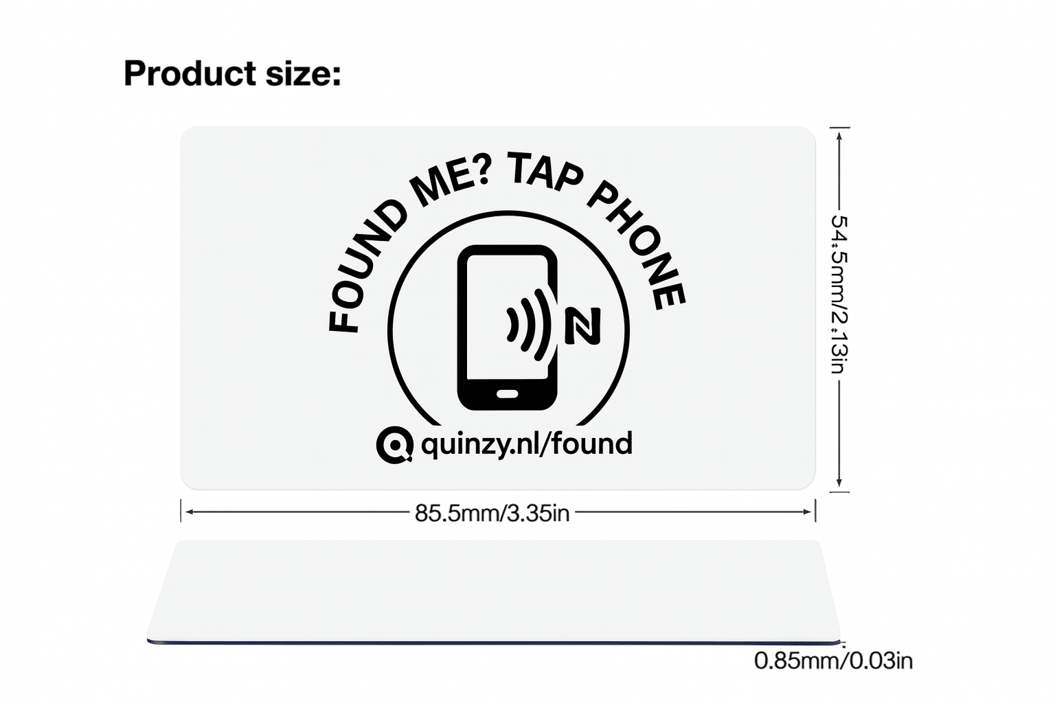 Found Me NFC kaart – Contactgegevens voor je portemonnee - Afbeelding 2