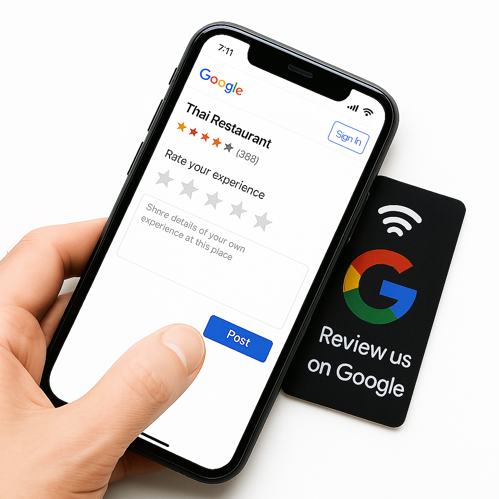 Google Review Kaart (NFC) – Boost Jouw Klantbeoordelingen – 3 stuks - zwart - Afbeelding 3