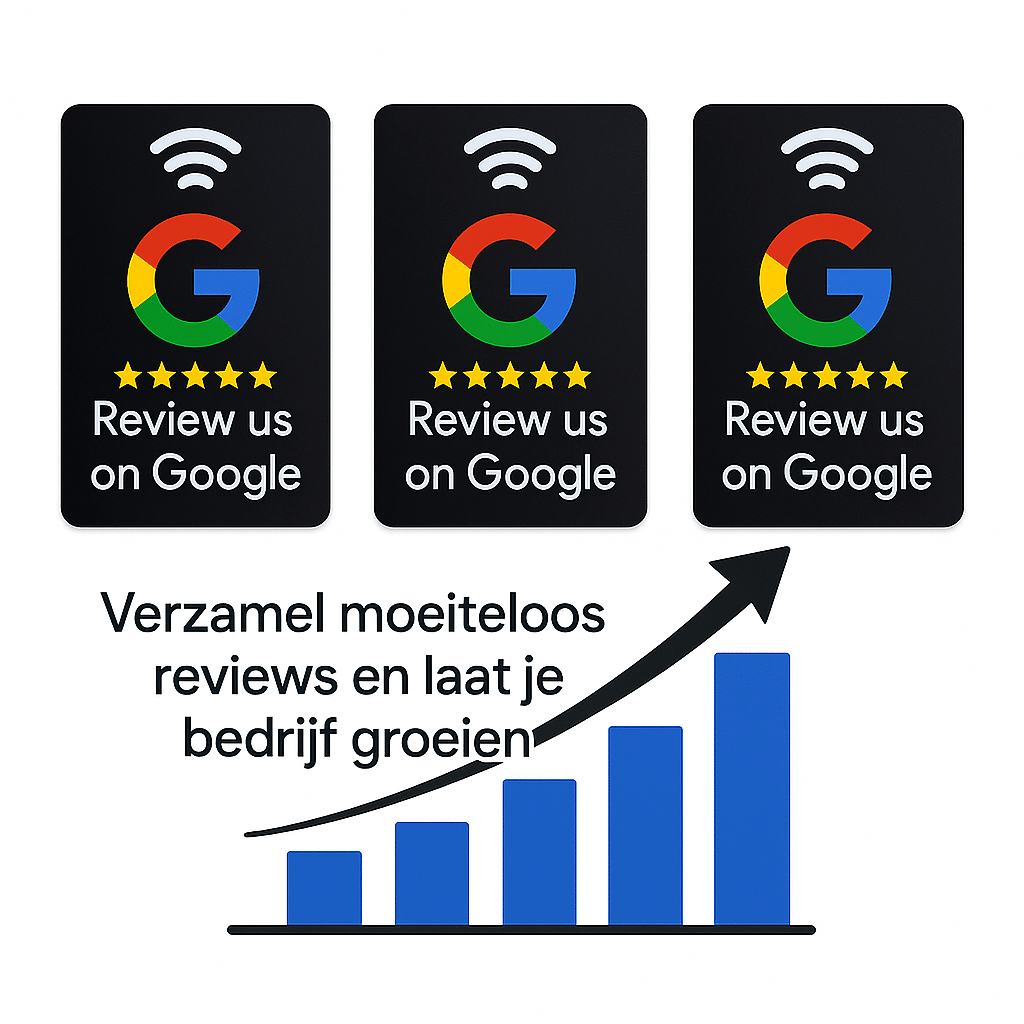 Google Review Kaart (NFC) – Boost Jouw Klantbeoordelingen – 3 stuks - zwart - Afbeelding 4
