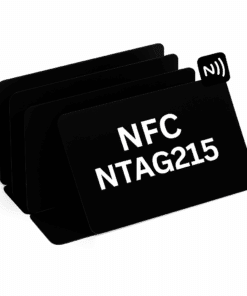 NFC kaart NTAG215 zwart met witte NFC NTAG215-aanduiding, voor meerdere zwarte kaarten