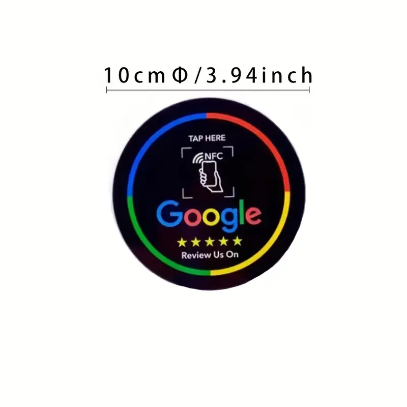 Google Review Stickers Groot Zwart - 10 cm - Hard pvc - 2mm dik - 1 stuk - Afbeelding 2