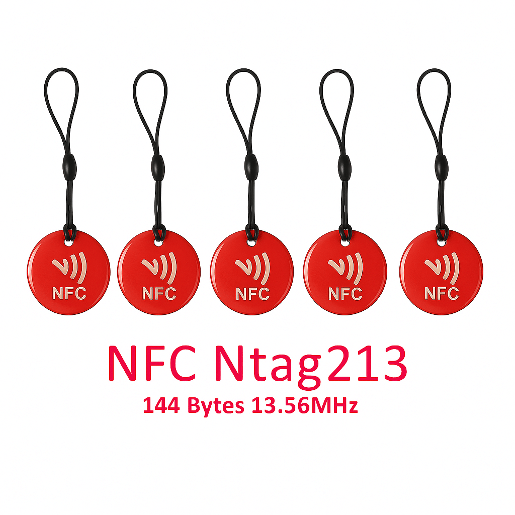 NFC Sleutelhanger rood – NTAG213 – Deel je socials met één tik! - Afbeelding 3