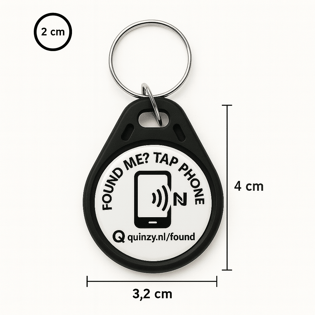 NFC sleutelhanger Found Me – Zwart voor sleutels en bagage - Afbeelding 7