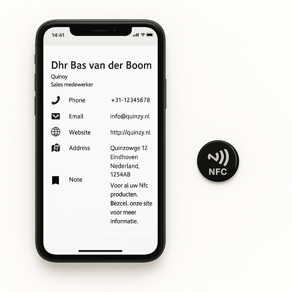 NFC telefoonsticker zwart – Epoxy Tap Button 25 mm | NTAG215 - Afbeelding 2