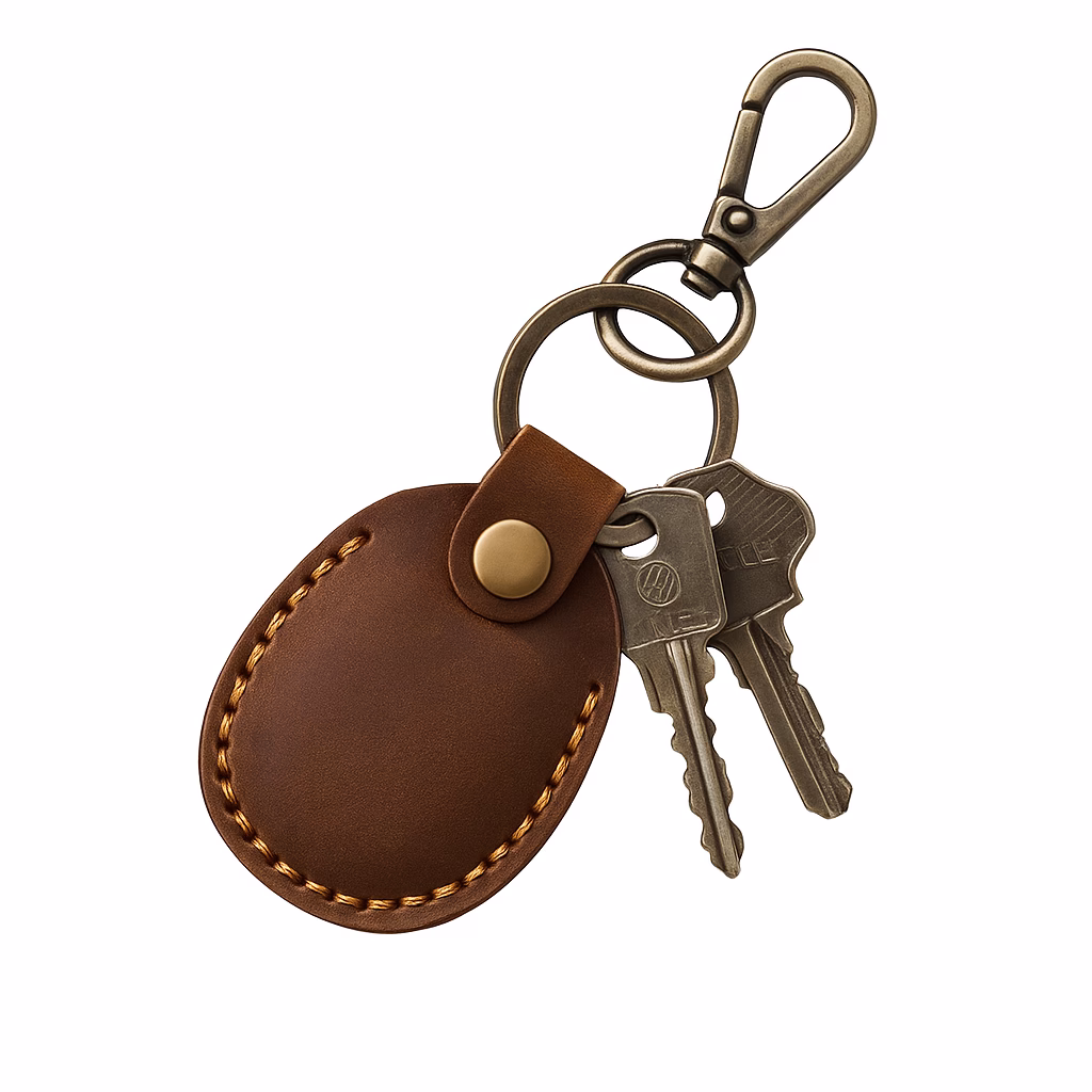 🏷️ NFC Sleutelhanger NTAG215 – Handgemaakt van Crazy Horse Leer - Afbeelding 3