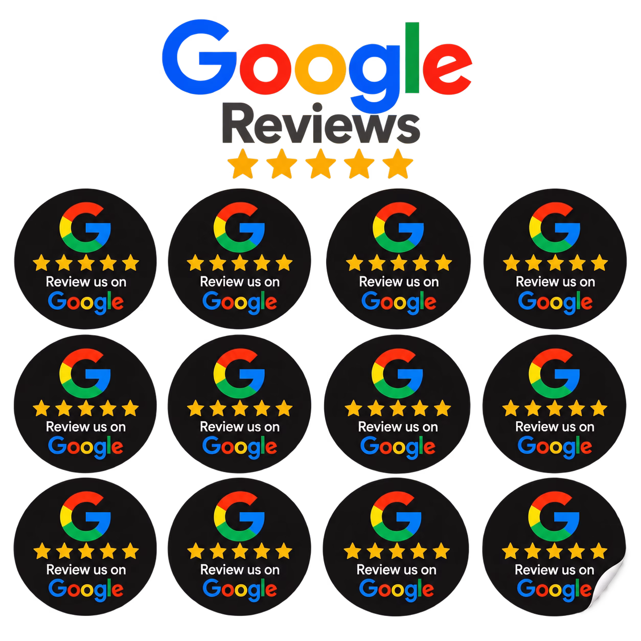 Ronde Google review sticker van 25 mm doorsnee