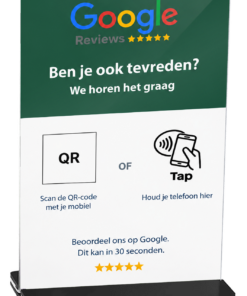 Google review bord met qr en nfc