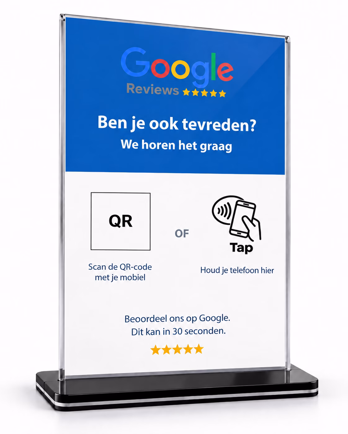 Google Review Bord met NFC & QR-code – Gratis Ontwerpen met Eigen Logo - Afbeelding 3
