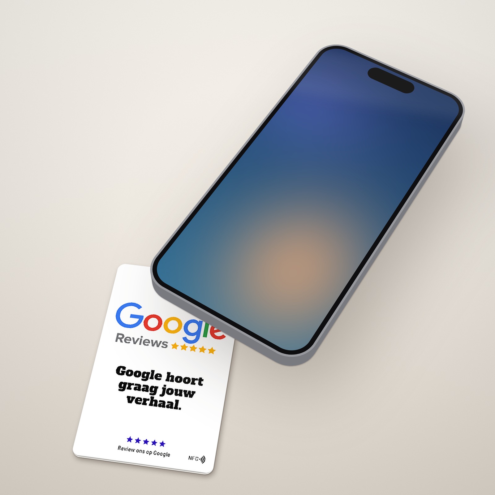 Google review kaart met logo tap met je telefoon