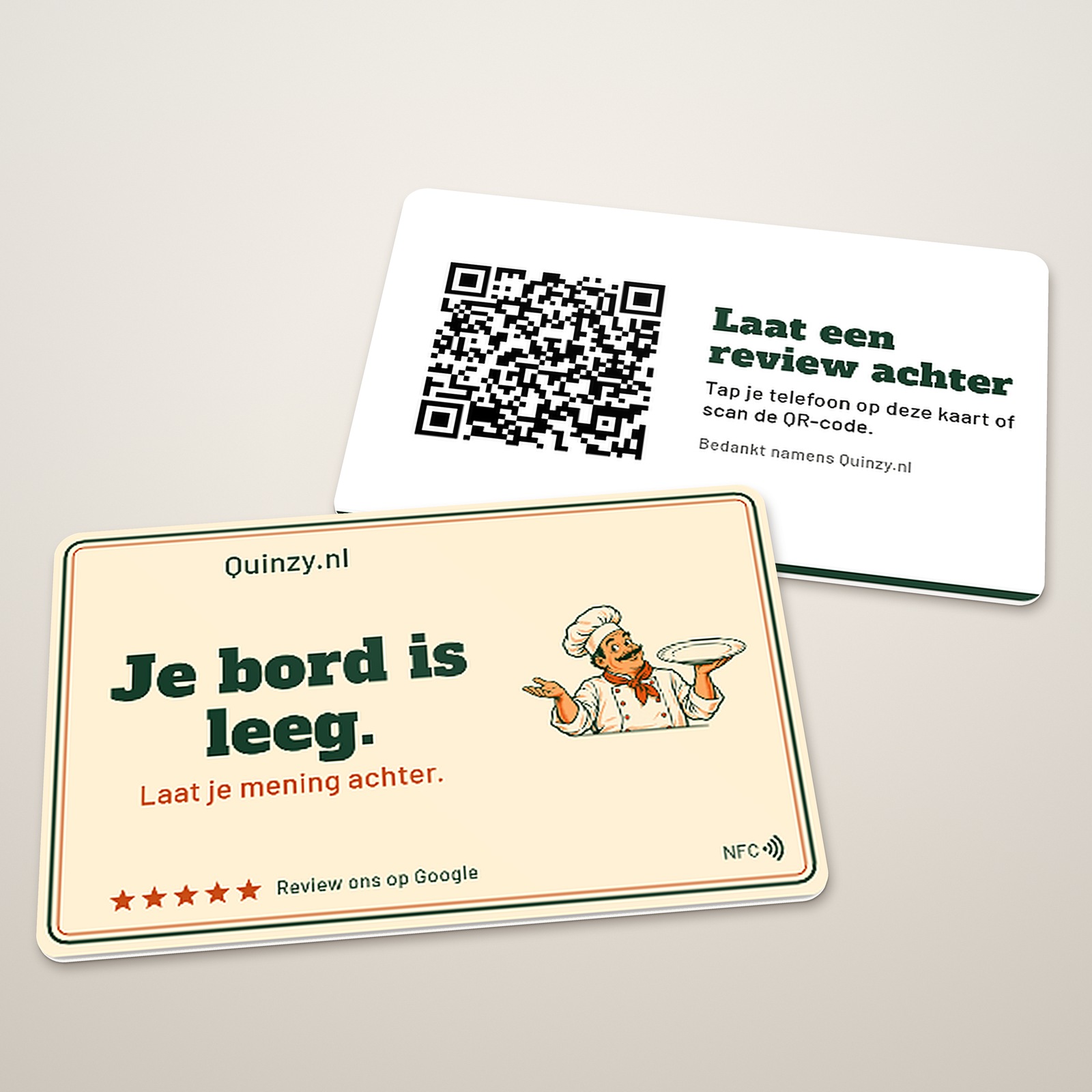 Google review kaart met logo liggen